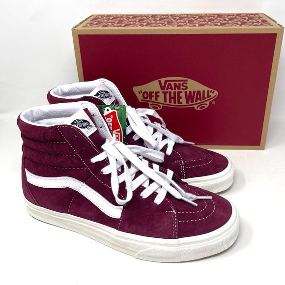Vans Sk8 Hi Men's Size Skateboarding Red White High Top Suede VN0A32QG9G8 - Picture 8 of 11